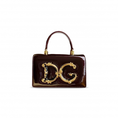 DOLCE GABBANA LEATHER SHOULDER BAG PATENT LEATHER (18*10*5cm)
